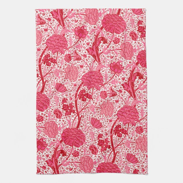 Linge De Cuisine William Morris Jacobean Floral, Coral rose (Vertical)