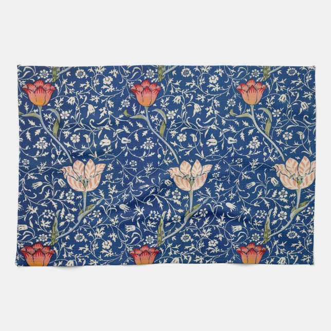 Linge De Cuisine William Morris Medway Floral bleu (Horizontal)
