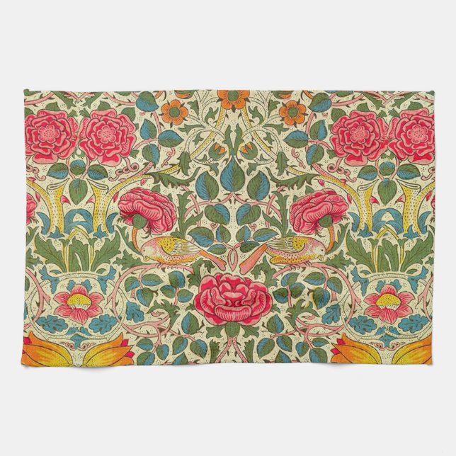 Linge De Cuisine William Morris Rose Floral Chintz rose (Horizontal)