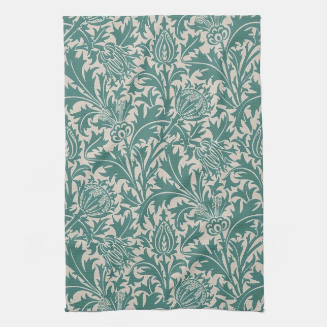 Linge De Cuisine William Morris Thistle Sage Green Pattern (Vertical)