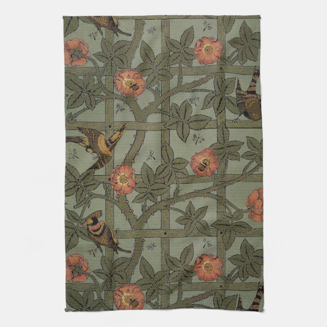 Linge De Cuisine William Morris Trellis Wallpaper Art (Vertical)