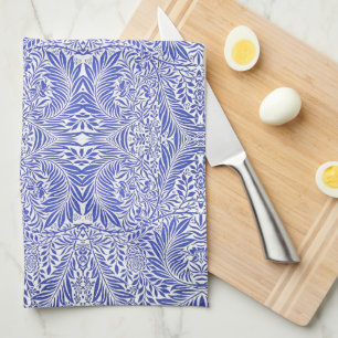 Linge De Cuisine William Morris Vintage motif floral bleu blanc