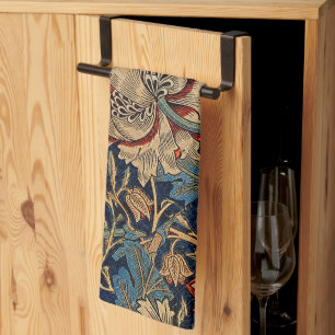 Linge De Cuisine William Morris Vintage motif floral rouge bleu