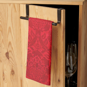 Linge De Cuisine William Morris Vintage Rouge Velvet Timbé Motif