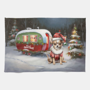 Linge De Cuisine Winter Chihuahua Caravan Christmas Adventure