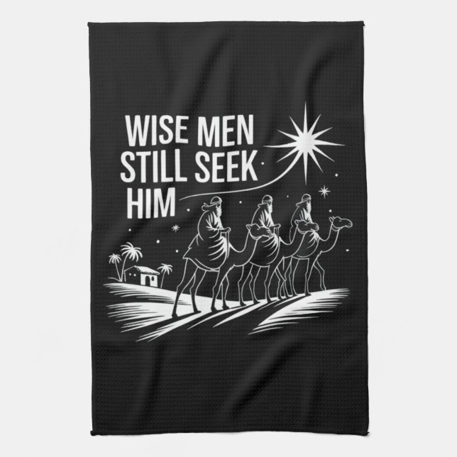 Linge De Cuisine Wise Men Still Seek Him Christian Christmas Jésus (Vertical)