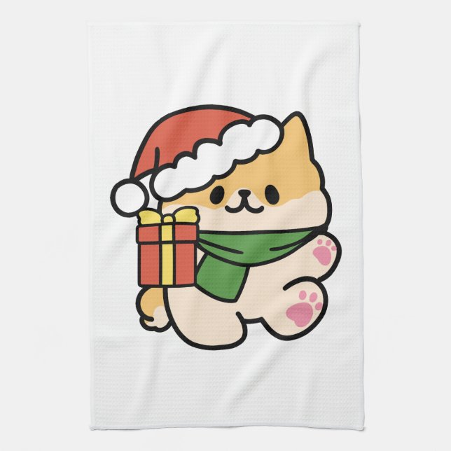 Linge De Cuisine Yappy Howlidays - Jote Christmas Dog Cartoon (Vertical)