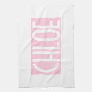 Linge De Cuisine Your   Bold White Text on Light Pink