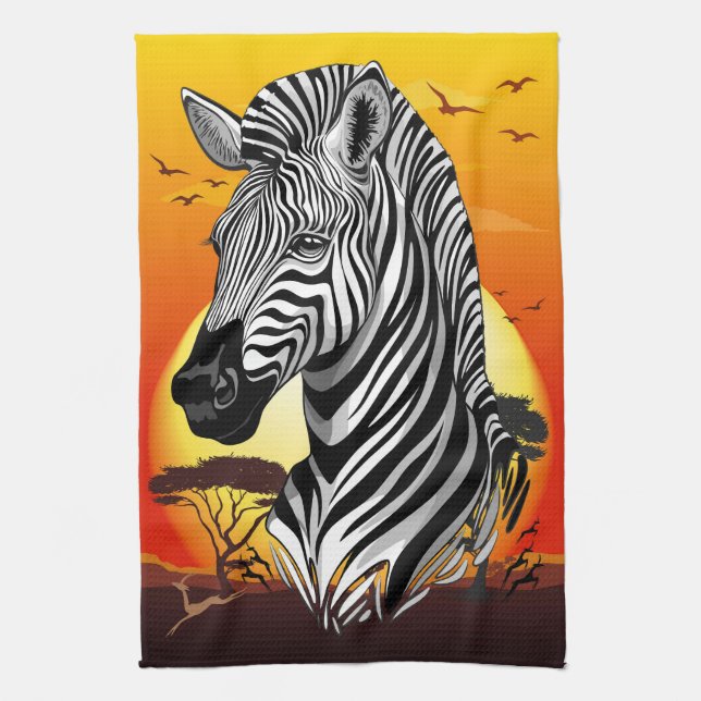 Linge De Cuisine Zebra African Savanna Wild Animal (Vertical)