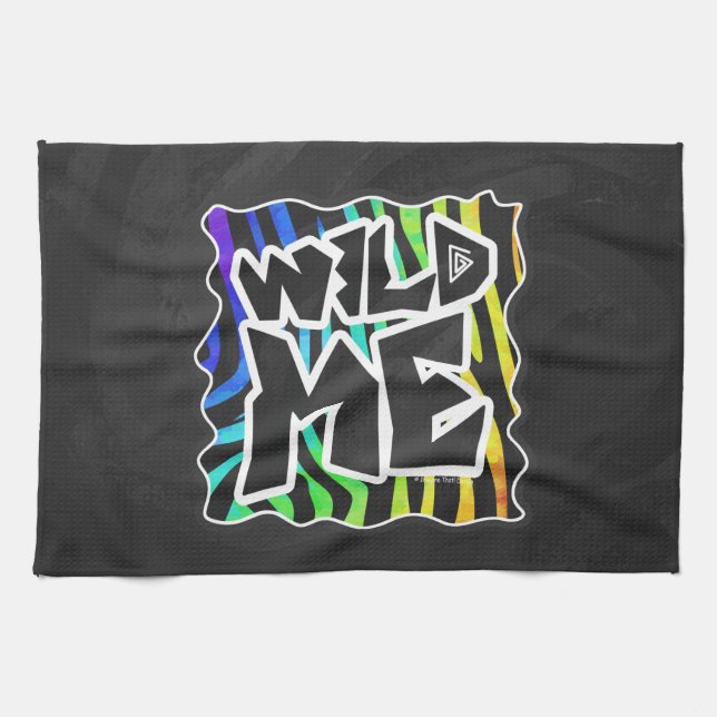 Linge De Cuisine Zebra Black et Rainbow Wild Me (Horizontal)