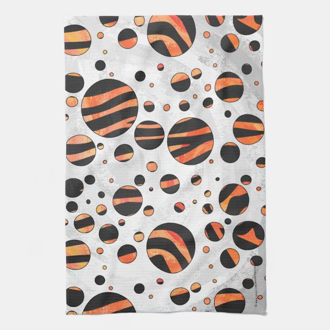 Linge De Cuisine Zebra Pois noirs et orange (Vertical)