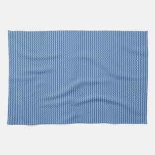 Linge De Cuisine Zigzag chevron fin motif deux tons bleu