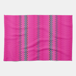 Linge De Cuisine Zigzag rose