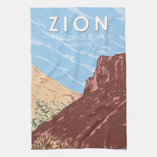 Linge De Cuisine Zion National Park Utah Le Grand Arc Vintage