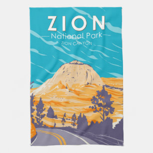 Linge De Cuisine Zion National Park Utah Zion Canyon Road Vintage