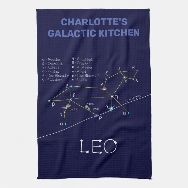 Linge De Cuisine Zodiac Constellation Leo (Vertical)