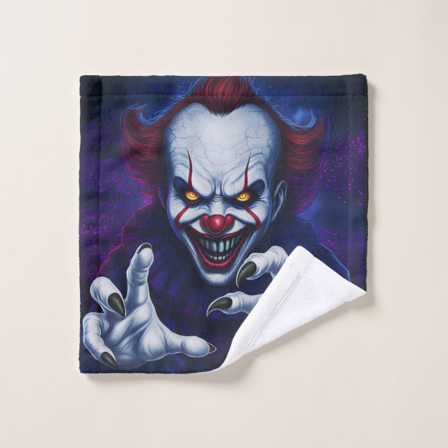 Linge de lavage Clown effrayant (Gant de toilette)