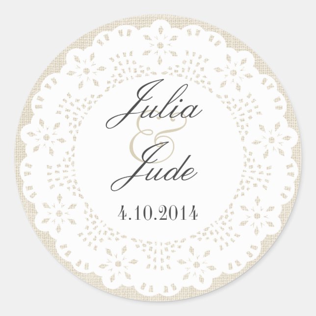 Linge de lit et dentelle : Sticker rond (Devant)