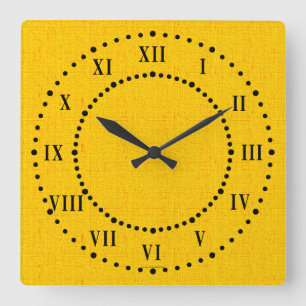 Linge Jaune Look Roman Numéros Horloge murale