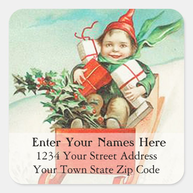 Linge vintage avec présentateurs Étiquette de adre (Devant)