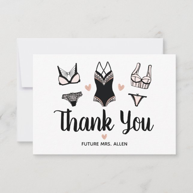 Lingerie Bachelorette Merci plat (Devant)