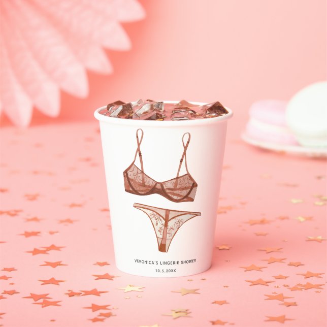 Lingerie Blush Bridal Paper Cups (Insitu)