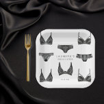 Lingerie Bridal Shower Bachelorette Panty Pattern Paper Plate<br><div class="desc">Add a special touch to your bridal shower with these cute personalized paper plates with bras and panties,  that perfectly matches the bridal shower lingerie theme.</div>