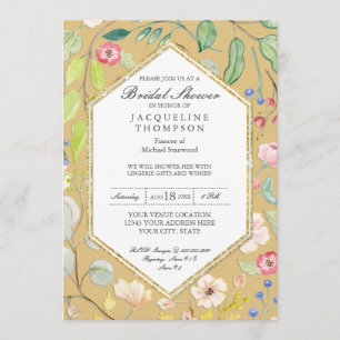 Lingerie Bridal Shower Fall Watercolor Floral Invitation