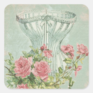 Lingerie Bridal Shower Favour Tags Antique Floral