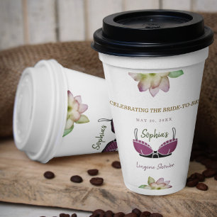 Lingerie Bridal Shower Floral theme Paper Cups
