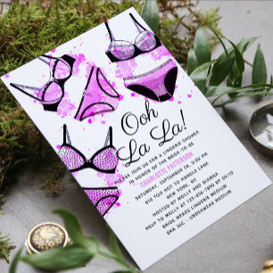 Lingerie Bridal Shower Panty Bachelorette Party In Invitation