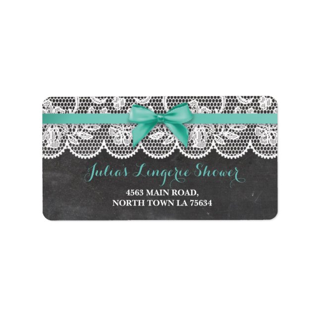Lingerie Bridal Shower Return Address Label Chalk (Front)