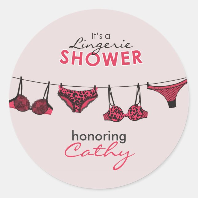 Lingerie Bridal Shower Stickers (Front)