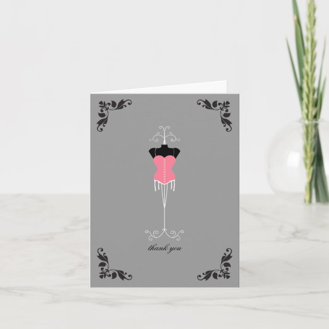 Lingerie Bridal Shower Thank You Notes (Front)