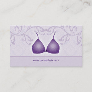 Lingerie Business Card Damask Bra Purple