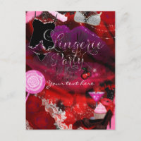 Lingerie & Candy Party Girls Invitation Flyer