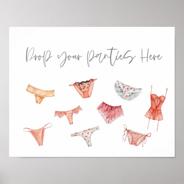 Lingerie déposer vos culottes ici poster moderne (Devant)