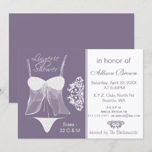 Lingerie Douche Bachelorette Fête Invitations