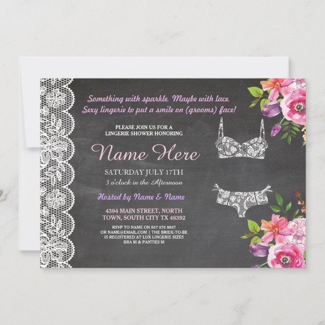 Lingerie Douche de Mariée Invitation en Dentelle F (Devant)