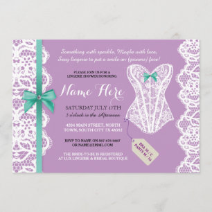 Lingerie Douche Invitation Violet Bridal Party den