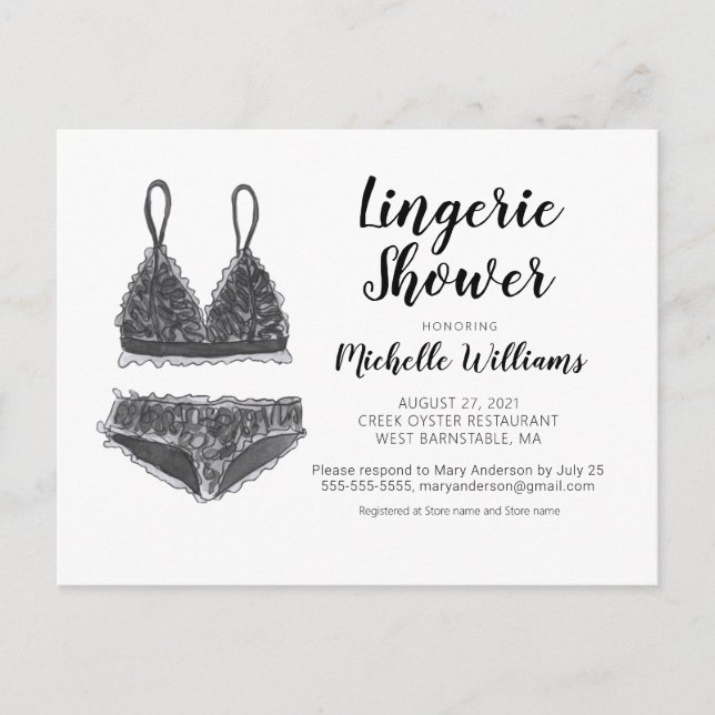 Lingerie Douche nuptiale Invitation (Devant)