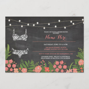 Lingerie Douche nuptiale Invitation corail