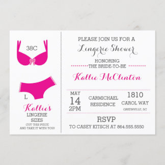 Lingerie Fête des mariées Bachelorette Invitations