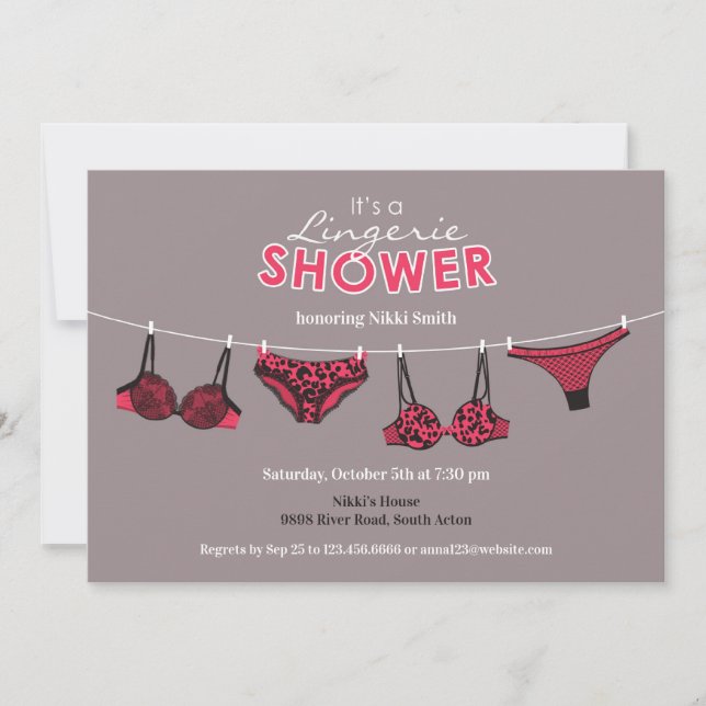 Lingerie Fête des mariées plat Invitation (Devant)