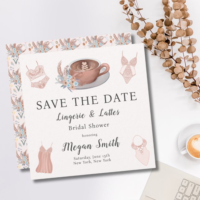 Lingerie & Lattes Bridal Shower Save The Date (Creator Uploaded)