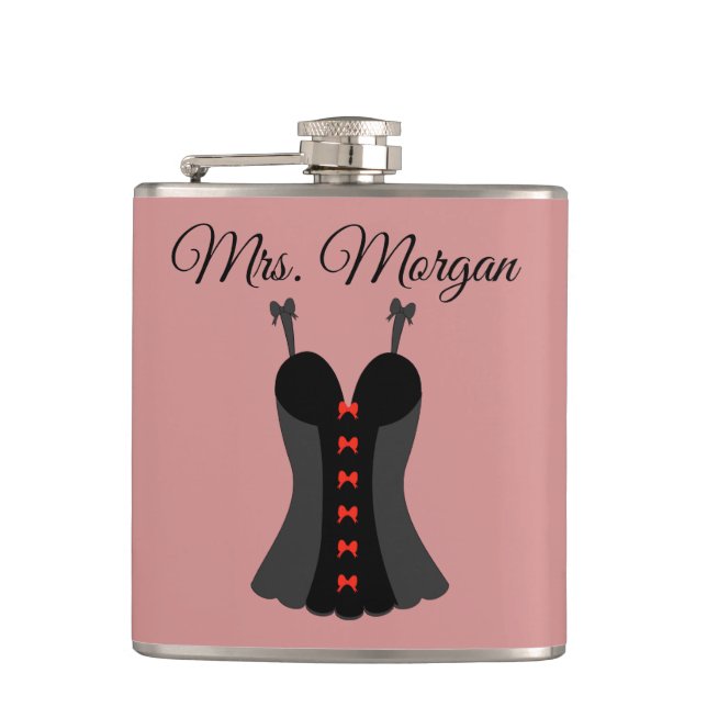 Lingerie Mrs. Bachelorette Party Hip Flask (Front)