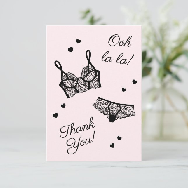 Lingerie Party Bridal Shower Panty Party Thank You (Standing Front)