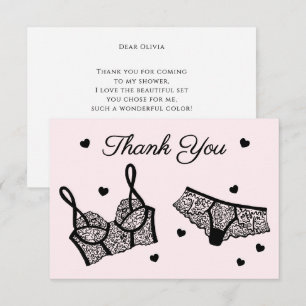 Lingerie Party Bridal Shower Photo Thank You Card