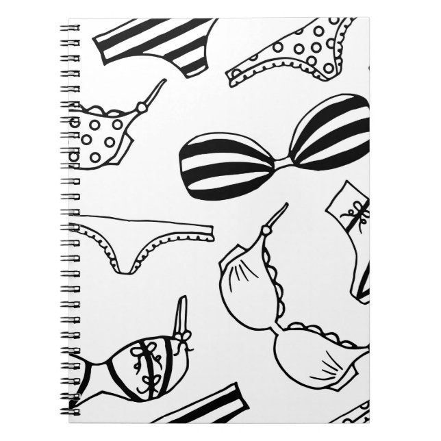 Lingerie Pattern: Underwear Background Design. Notebook (Front)