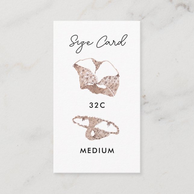 Lingerie Shower Bridal Panty Game Cards (Front)